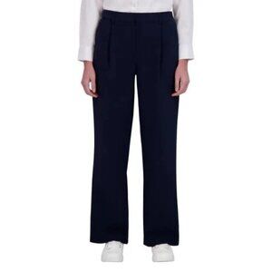 NEW DKNY Women's Black Wide-Leg Pleated Trousers Size 10 Polyester  G1443